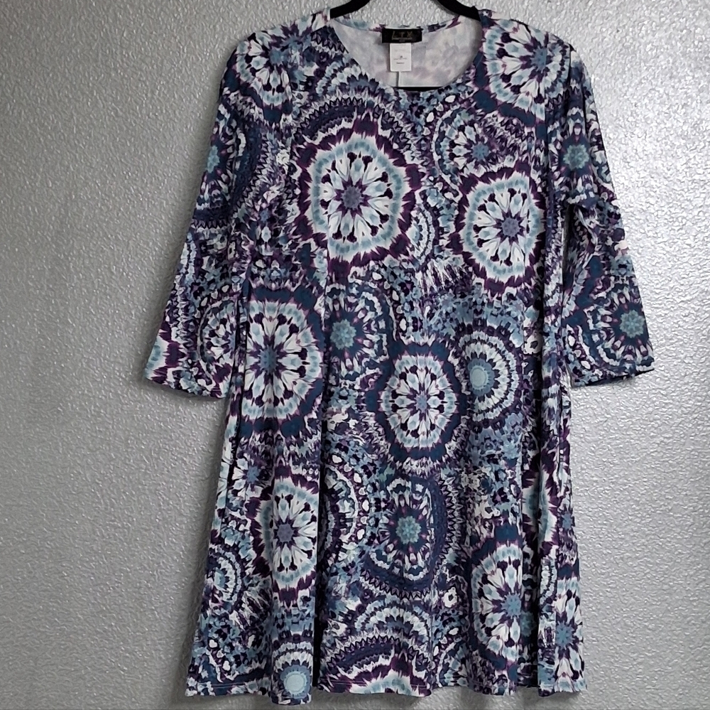LTX Multi Colored Kalidescope Mini Dress Size M